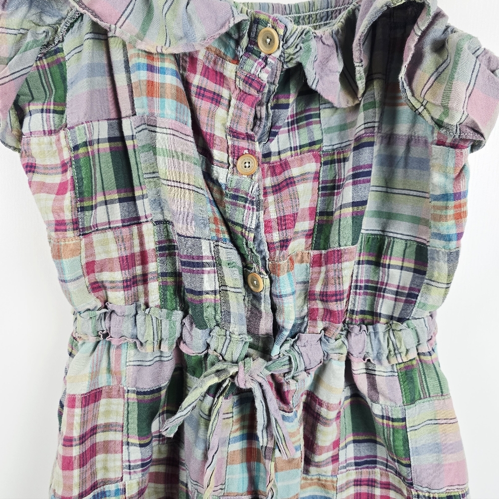 Juicy Couture Green Patchwork Plaid Drawstring Sl… - image 3